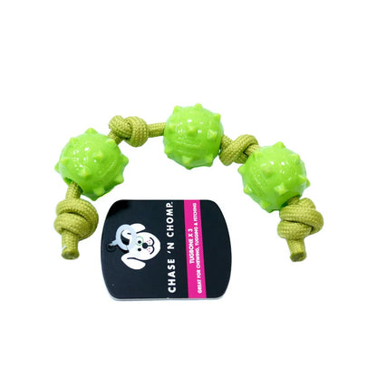 CAITEC Dog Toys Chewing Ball String Soft Durable Chewing and Tugging Best for Small Dog Puppy