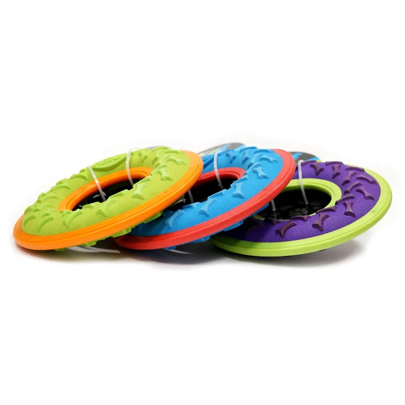 CAITEC Dog Toys Squeaky Flying Ring Durable Fit for Outdoor Throwing Suitable for Medium to Large Dogs