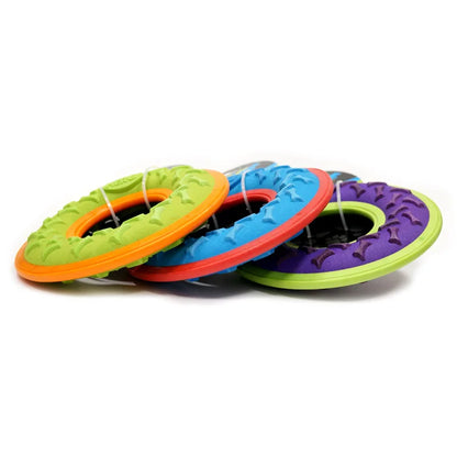 CAITEC Dog Toys Squeaky Flying Ring Durable Fit for Outdoor Throwing Suitable for Medium to Large Dogs