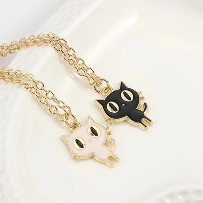 Cute Cartoon Cat Animal Pendant Necklace For Girls Women Lovely Kitten Neko Birthday Party Jewelry Accessories Gift 2024 Trend