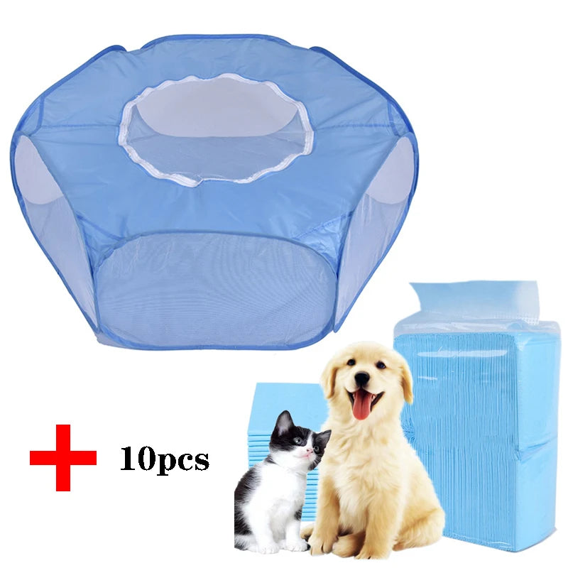 Portable Small Pet Cage Transparent Hedgehog Cage Tent Pet Playpen Open Folding Yard Fence For Dog Hamster Rabbit Guinea Pig