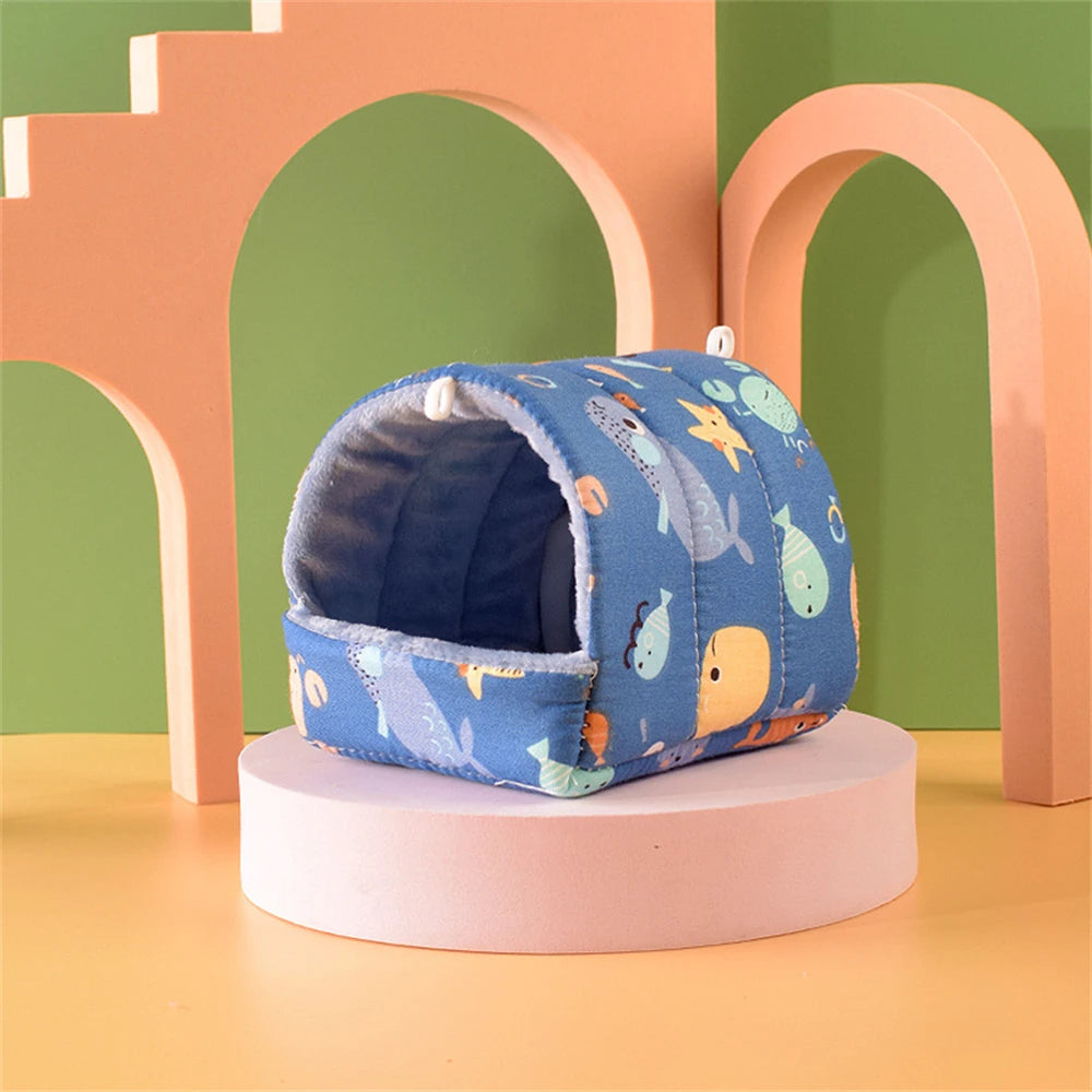 Pet Hamster Nest Plush Warm and Comfortable Winter Parrot Hammock Cave Cage Hut Tent Pet Supplies Bird Cage Parrot Accessories