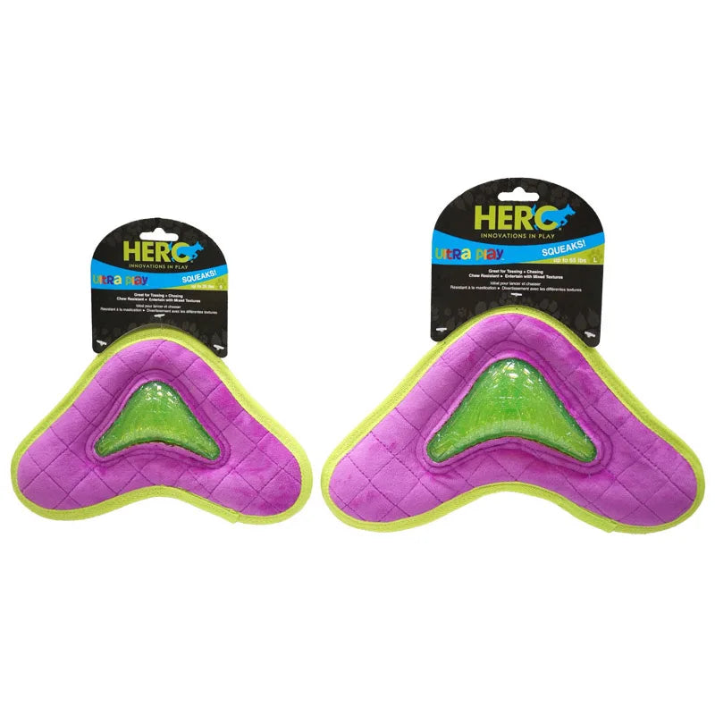 HERO Dog Toys Fabric Flying Disc Soft Squeaky Interactive Dog Toys Suitable for Small to Large Dogs