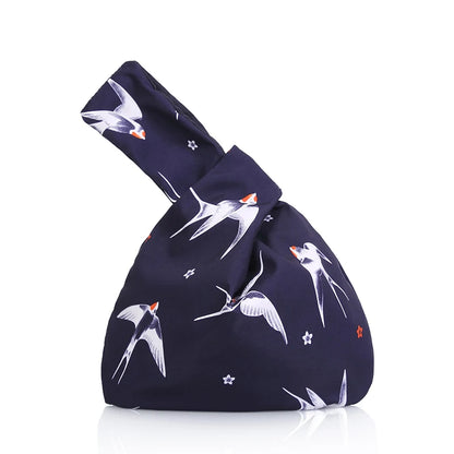 KOKOPEA Japanese Mini Portable Knot Wrist Bag Women Top Handle Bag Simple Purse Handbags Waterproof Shopping Bag Phone Key Pouch