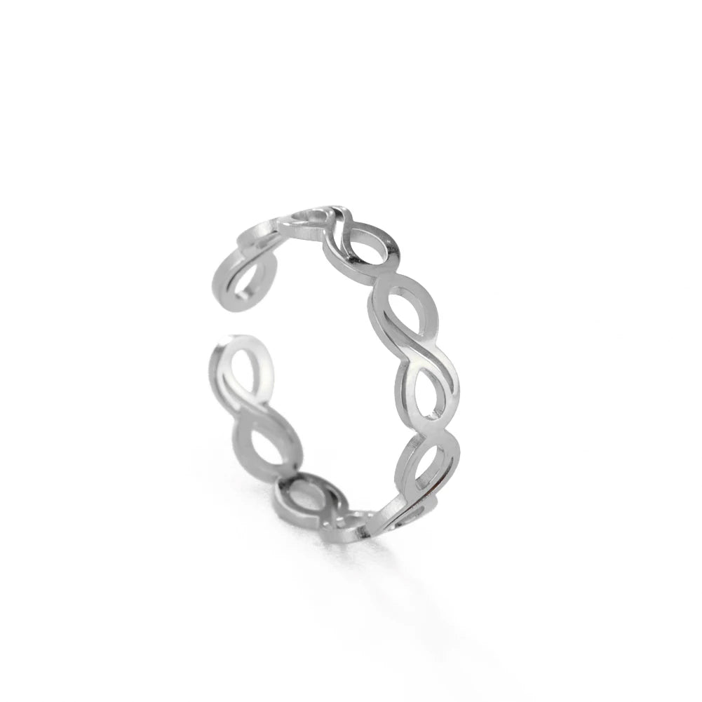 Skyrim Adjustable Ring for Women Stainless Steel Cat Snake Cross Dog Paw Lightning Angel Wing Couple Ring 2024 Trendy Jewelry