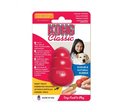 XS-Size KONG Classic Dog Chew Toy Collection Up to 5lbs(2kg)