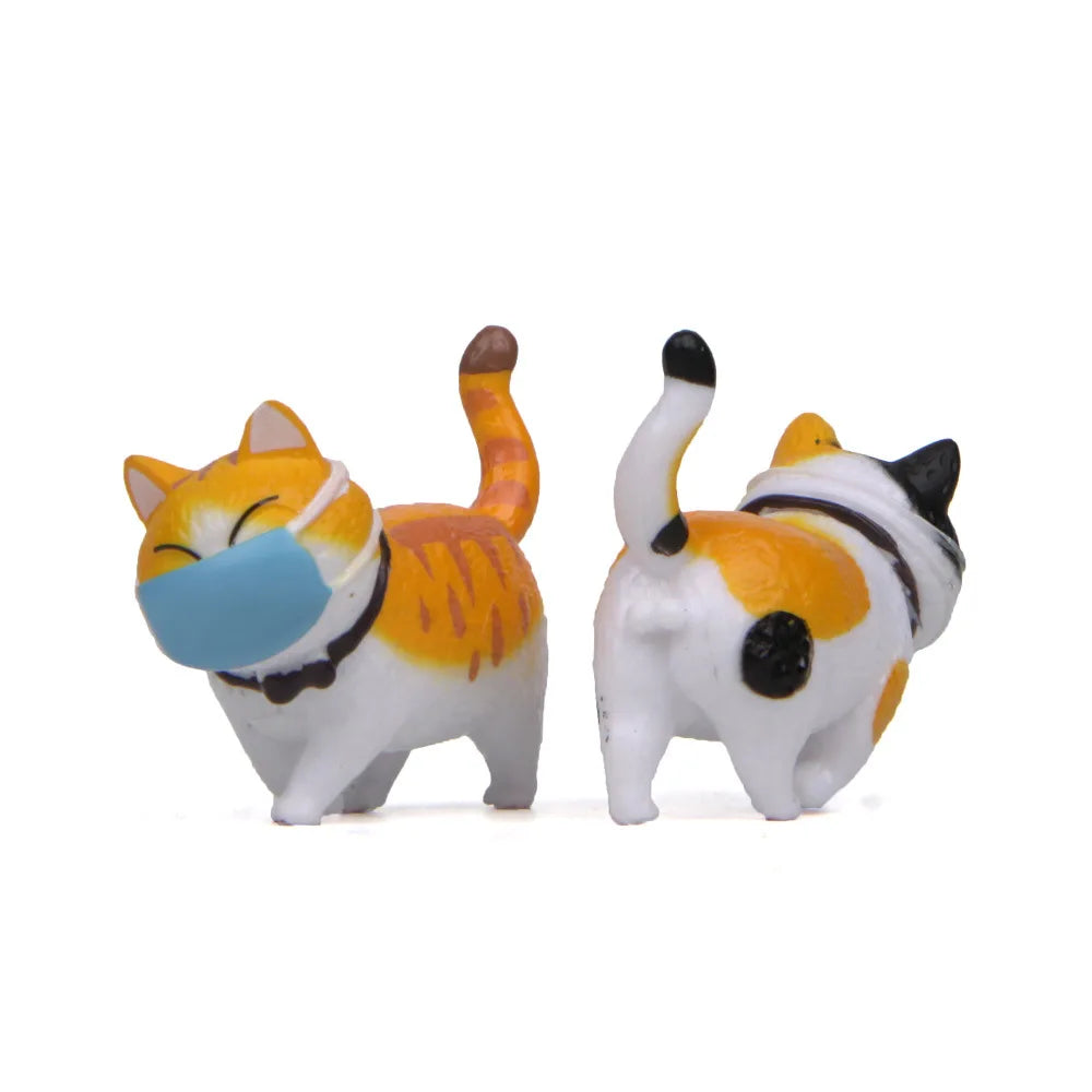 Cute Cat Ornaments Kawaii Bell Cat Animal Fairy Garden Figurines Accessories Home Decoration Desktop  Model Birthday Gift Gif