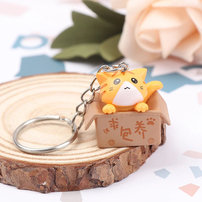 1Pc 10.5cm Cute Cartoon Cat Pendant Key Rings Kitten Cat Key Chain Shake Head Car Bag Keychains