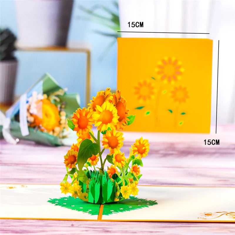 Pop-Up Flower Card Flora 3D Greeting Card for Birthday and Festivals