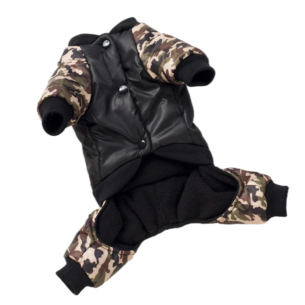 S to 2XL Large Dog Jacket Winter Warm Dog Clothes for Small Dogs Thicken Puppy Jumpsuit Camouflage FBI Big Dog Coat Pet Customes