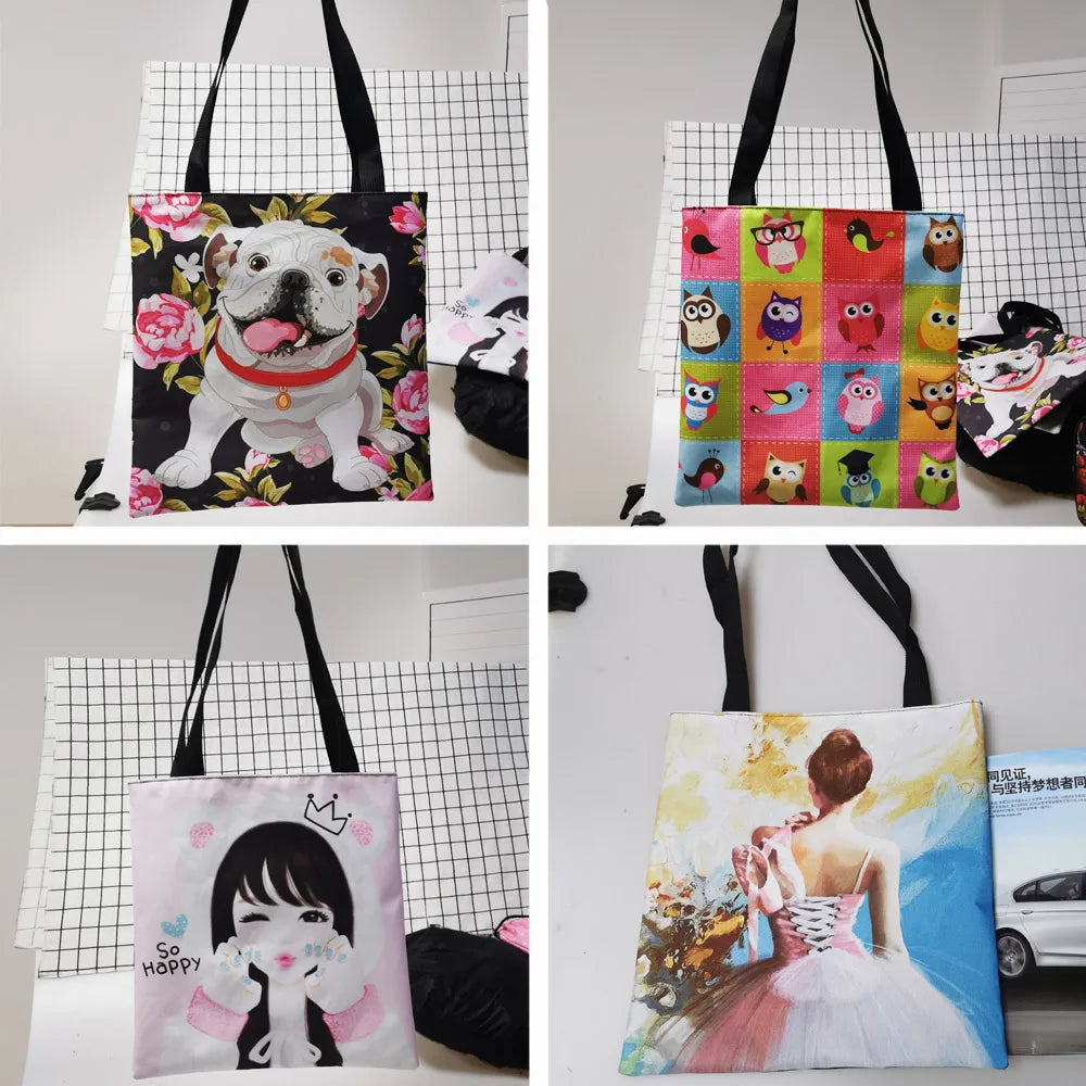 Jack Russell Terrier Women Tote Bag Labrador Print Pets Dog Student Casual Daily Use Single Handbags Portable Shoulder Bag Gift
