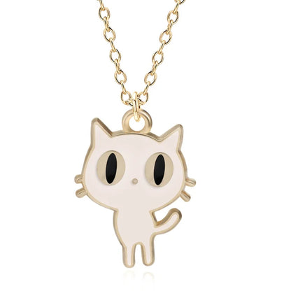 Cute Cartoon Cat Animal Pendant Necklace For Girls Women Lovely Kitten Neko Birthday Party Jewelry Accessories Gift 2024 Trend
