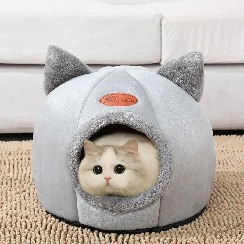 冬の猫用ベッド、深い眠りの快適さ、小さなマットバスケット、小型犬用ハウス、ペットテント、居心地の良い洞窟、屋内用キャマガト