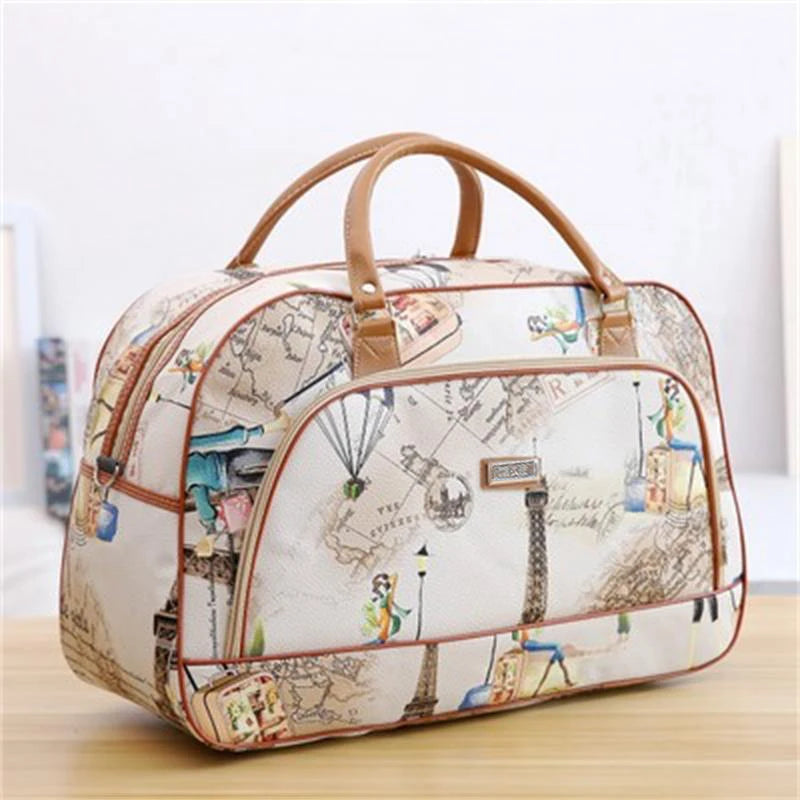 Hot Sale PU Leather Women Travel Duffel Bag for Men Large Capacity Waterproof Travel Bag Design Zipper Multifunction Luggage Bag