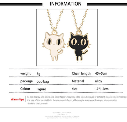 Cute Cartoon Cat Animal Pendant Necklace For Girls Women Lovely Kitten Neko Birthday Party Jewelry Accessories Gift 2024 Trend