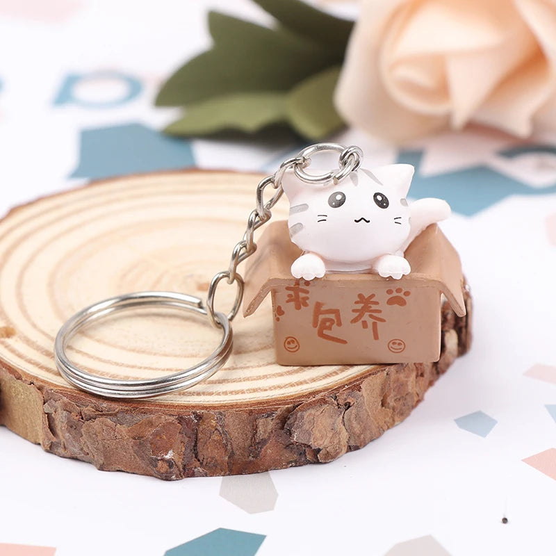 1Pc 10.5cm Cute Cartoon Cat Pendant Key Rings Kitten Cat Key Chain Shake Head Car Bag Keychains