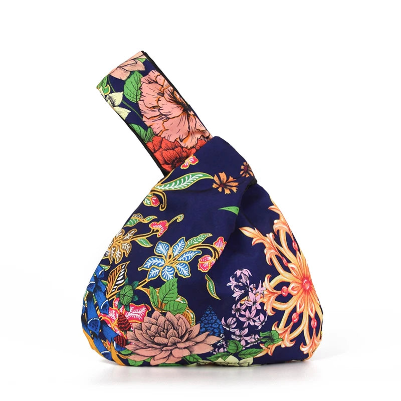 KOKOPEA Japanese Mini Portable Knot Wrist Bag Women Top Handle Bag Simple Purse Handbags Waterproof Shopping Bag Phone Key Pouch