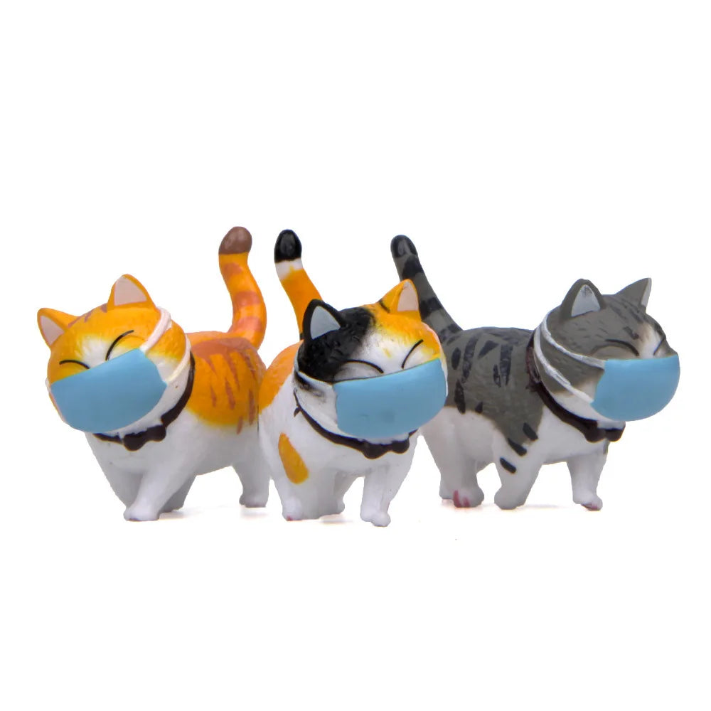 Cute Cat Ornaments Kawaii Bell Cat Animal Fairy Garden Figurines Accessories Home Decoration Desktop  Model Birthday Gift Gif