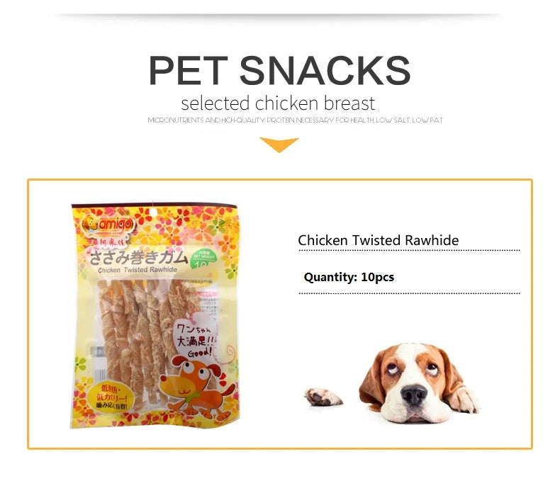 Dog Snacks  Fresh Chicken Cowhide Pet Food Puppy Chew Clean Teeth Training Reward Delicious Keep Healthy  Feeder