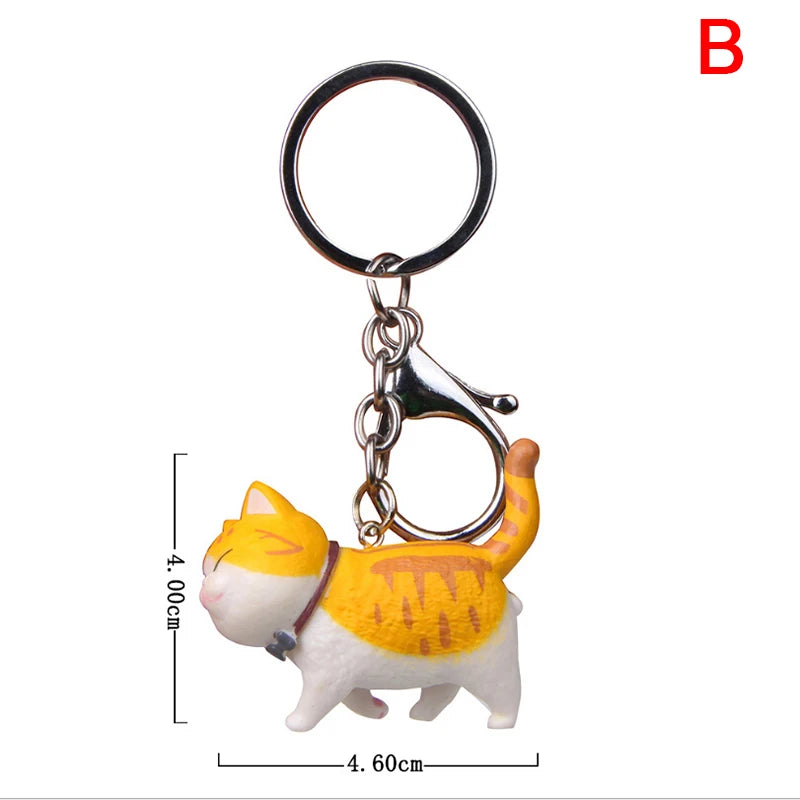 1Pc 10.5cm Cute Cartoon Cat Pendant Key Rings Kitten Cat Key Chain Shake Head Car Bag Keychains