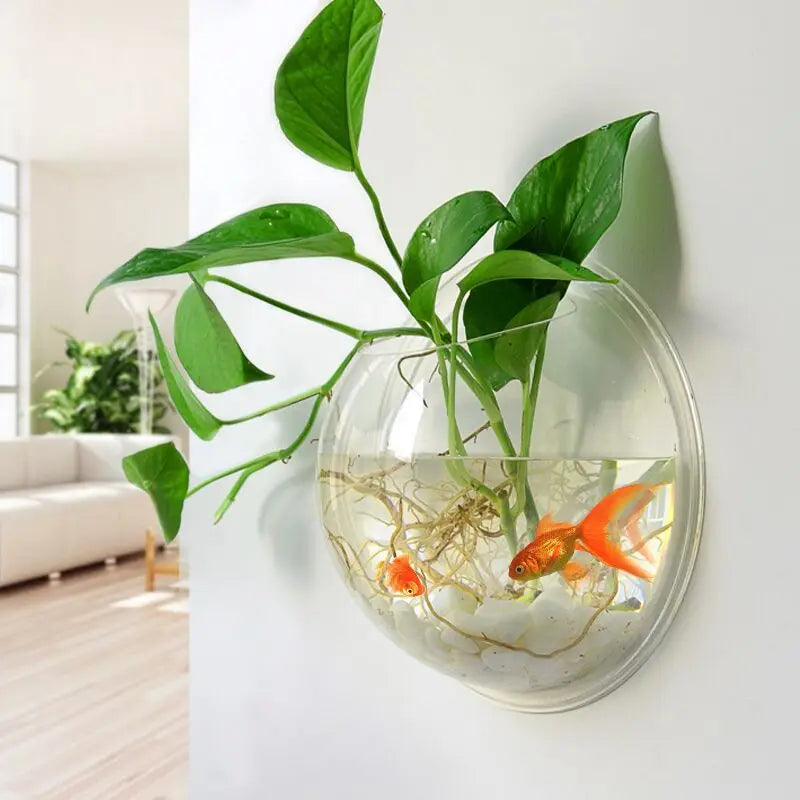 Pinsjar Acrylic Fish Bowl Wall Hanging Aquarium Tank Aquatic Pet Supplies Pet Products Wall Mount Fish Tank for Betta fish