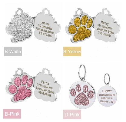 Personalized Dog Tag Stainless Steel Name Engraved ID Tags For Dog Collar Anti-Lost Pet Nameplate Pendant For Pitbull Labrador