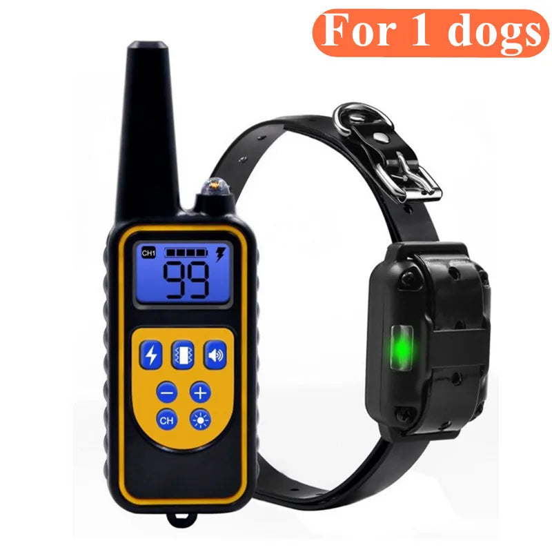 Electric Dog Training Collar Waterproof Dog Bark Collar Pet With Remote Control Rechargeable Anti Barking Device All Size Dogs