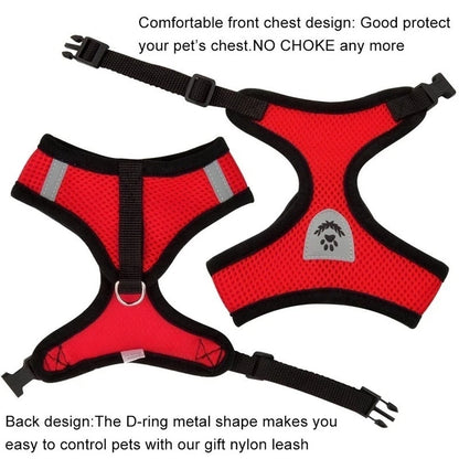 Dog Harness for Small Dogs Cats Adjustable Pet Harness And Leash Set Breathable Vest for Pug Chihuahua Bulldog Dog Accessories