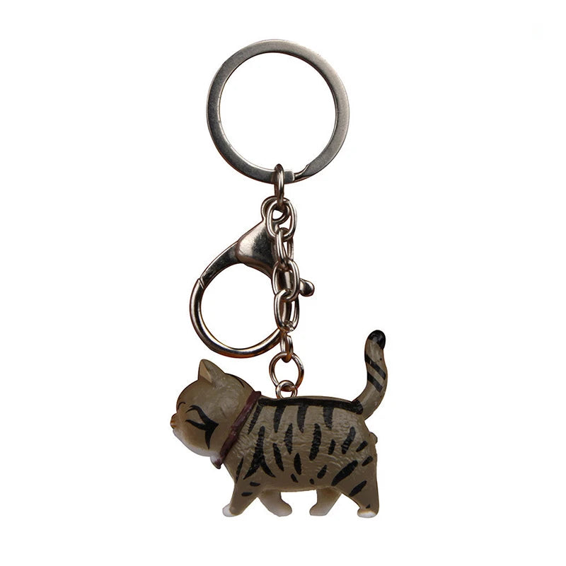 1Pc 10.5cm Cute Cartoon Cat Pendant Key Rings Kitten Cat Key Chain Shake Head Car Bag Keychains