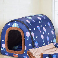 Soft Indoor Dog Kennel Bed – Warm, Removable Cave for Small Pets
