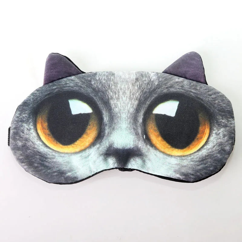1PCS 3D Sleeping Mask Cute Cartoon Cat Dog Sleeping Eye Mask Eyeshade Cover Soft Portable Animal Blindfold Eyepatch Eye Cover
