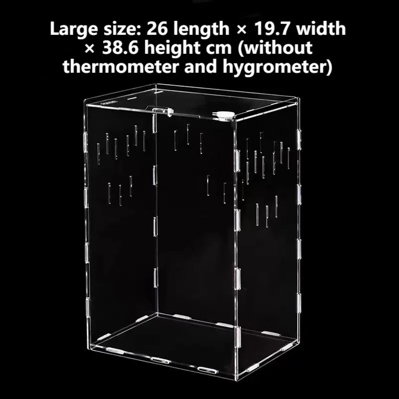 Acrylic Reptile Container Magnetic Acrylic Reptile Cage Acrylic Reptile Breeding Box With Thermometer And Insect Breeding Box