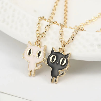 Cute Cartoon Cat Animal Pendant Necklace For Girls Women Lovely Kitten Neko Birthday Party Jewelry Accessories Gift 2024 Trend