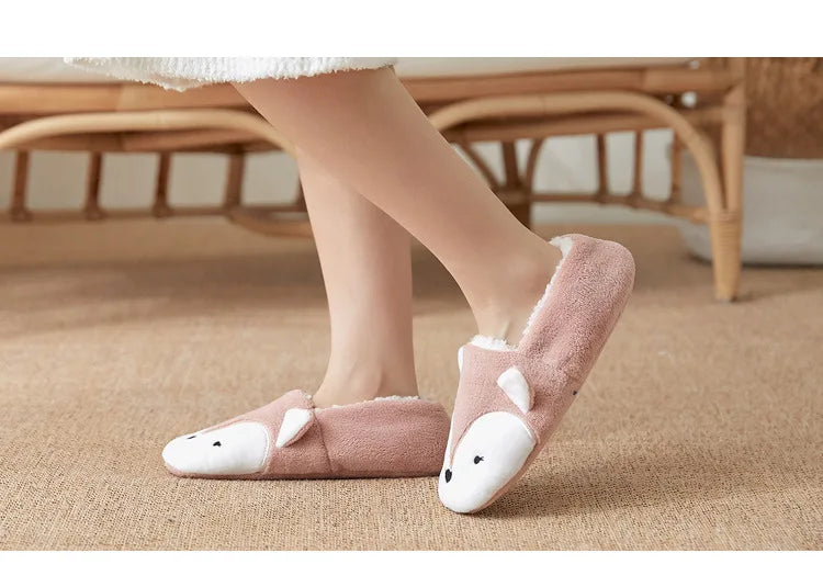 Fluffy Slippers Women winter warm Unicorn Dog Anti Slip Kawaii Fuzzy Ladies Panda Plush Soft Female Cartoon Shoes Home Indoor