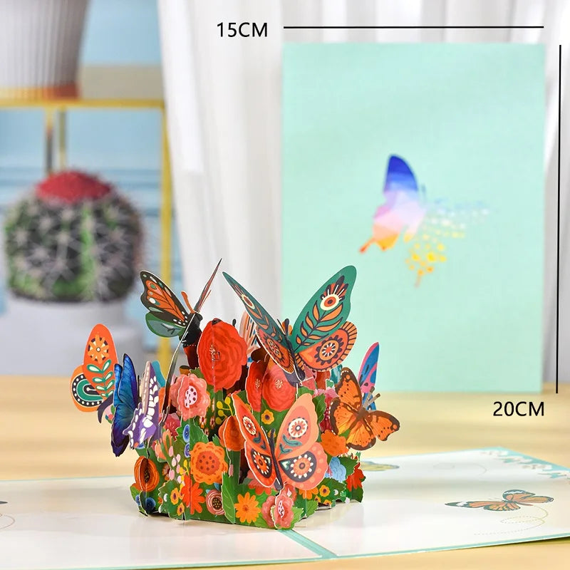 3D Animals Pop up Card Birthday Greeting Card Butterfly