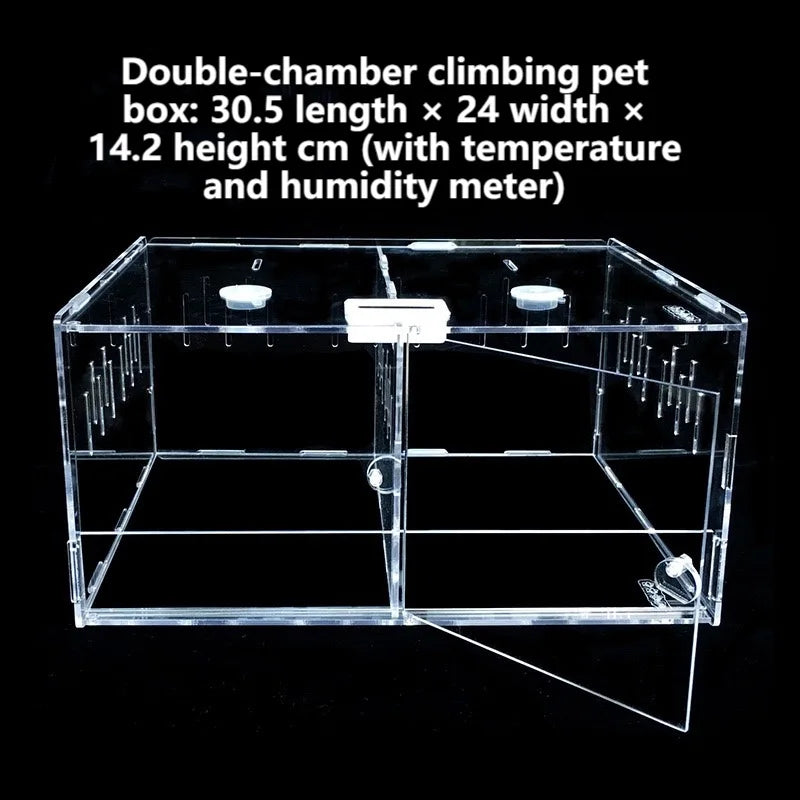 Acrylic Reptile Container Magnetic Acrylic Reptile Cage Acrylic Reptile Breeding Box With Thermometer And Insect Breeding Box