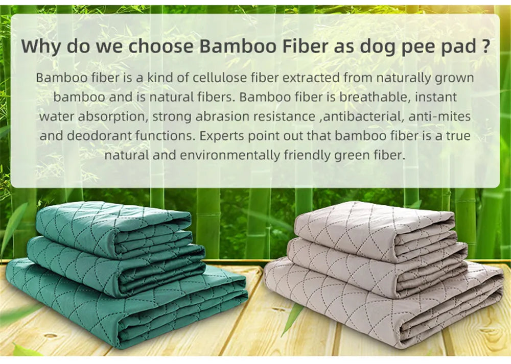Dog Pee Pad Reusable Washable Dog Urine Mat Bamboo Fiber Sofa Waterproof Absorbent Puppy Cat Training Diaper Mat Pet Supplies