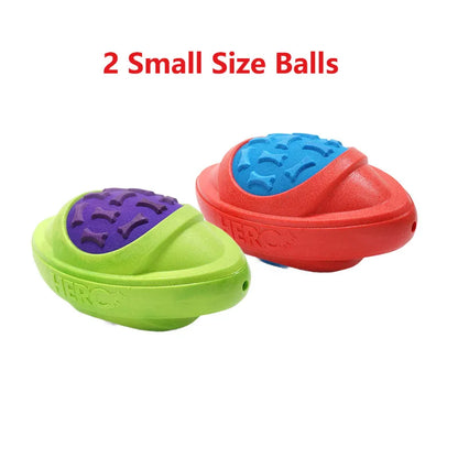 CAITEC Dog Toys Football for Dogs Floatable Squeaky Hard and Firm Fit for Outdoor Throwing Suitable for Medium to Large Dogs