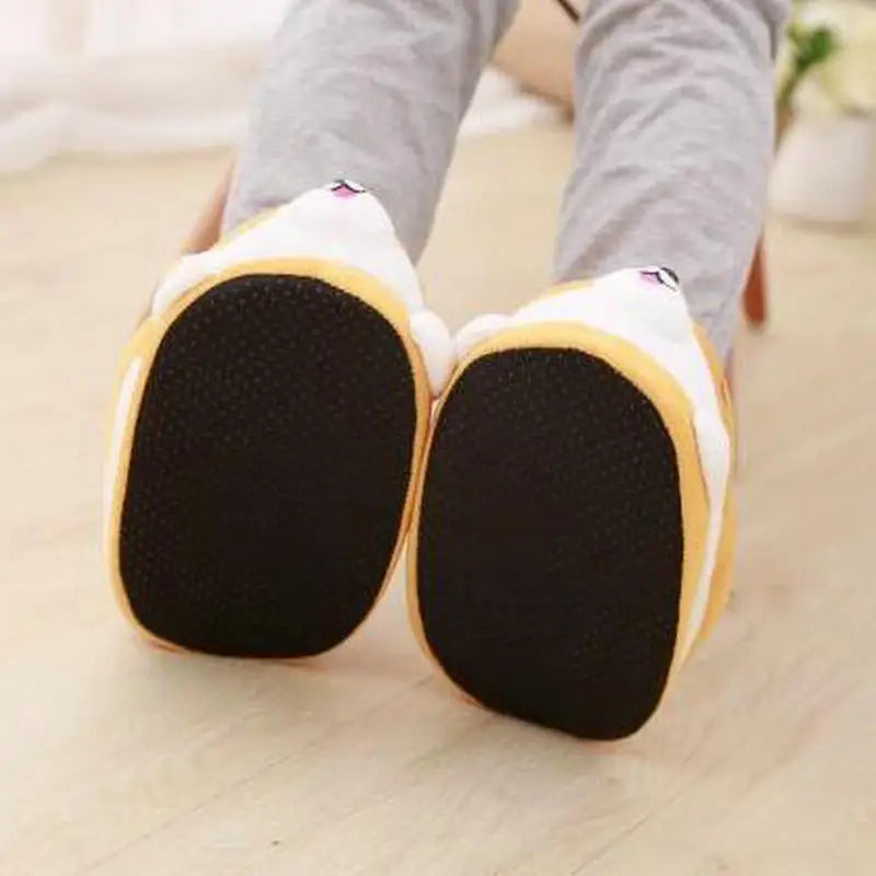 Winter Warm Indoor Floor Bedroom Cotton Koi Dog Slippers Cartoon Cute Plush Keji Slippers Home Slip Cotton Pad Shoes