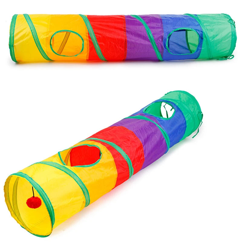 Cat Tunnel Pet Tube Collapsible Play Toy Indoor Outdoor Kitty Puppy Toys for Puzzle Exercising Hiding Training