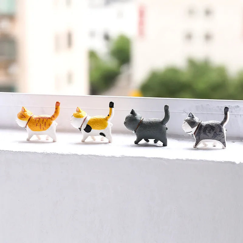 Cute Cat Ornaments Kawaii Bell Cat Animal Fairy Garden Figurines Accessories Home Decoration Desktop  Model Birthday Gift Gif