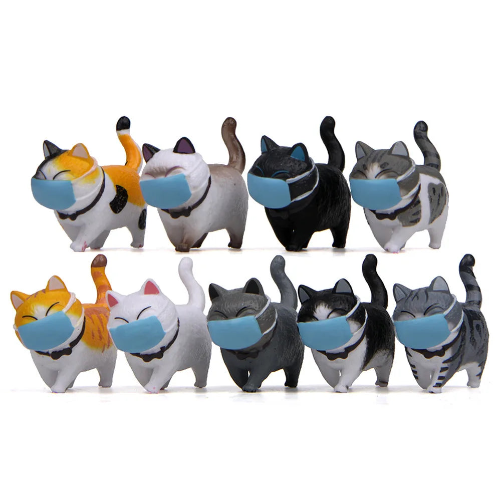 Cute Cat Ornaments Kawaii Bell Cat Animal Fairy Garden Figurines Accessories Home Decoration Desktop  Model Birthday Gift Gif