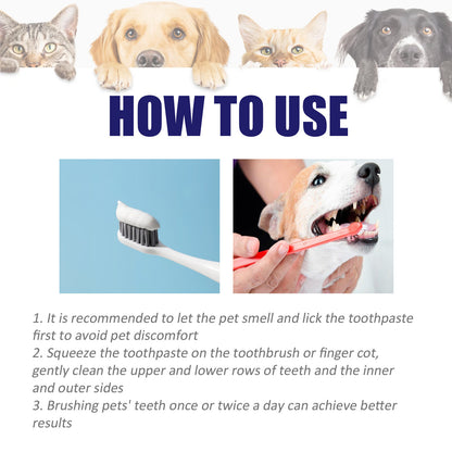 Pet Teeth Toothpaste V34 Deep Cleaning Teeth Mouth Deodorant Reduce Plaque Stain Dental Calculus Fresh Breath Pet Oral Care