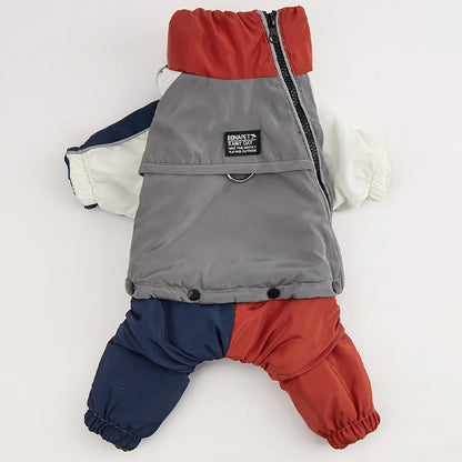 ペットの冬用カラーマッチングコットンパッド入り服犬用中型犬用大型犬用暖かくて快適