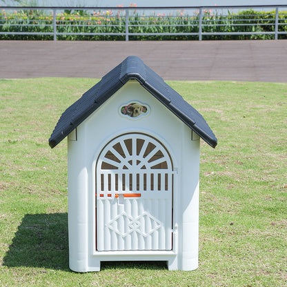 Outdoor Plastic Dog Kennel – Rainproof, Ventilated, Detachable