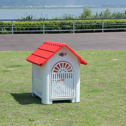 Outdoor Plastic Dog Kennel – Rainproof, Ventilated, Detachable