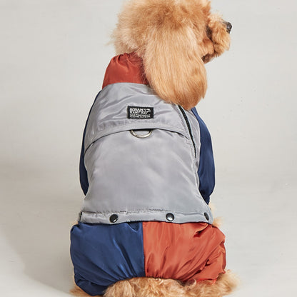 ペットの冬用カラーマッチングコットンパッド入り服犬用中型犬用大型犬用暖かくて快適