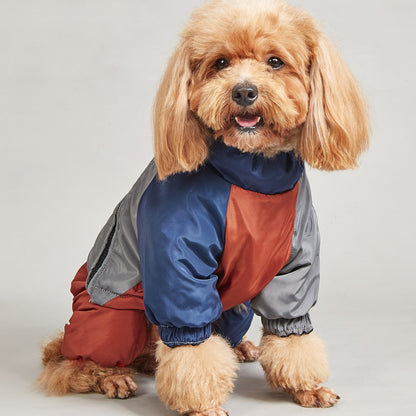 ペットの冬用カラーマッチングコットンパッド入り服犬用中型犬用大型犬用暖かくて快適
