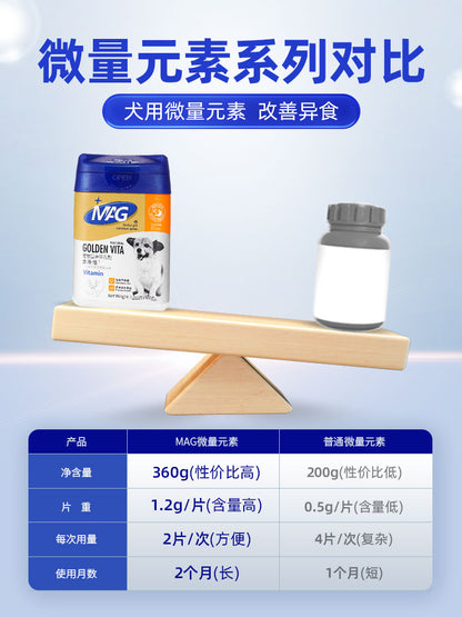 MAG trace element dog Jinvita pet vitamin nutritional supplement to improve puppy pica 300 tablets