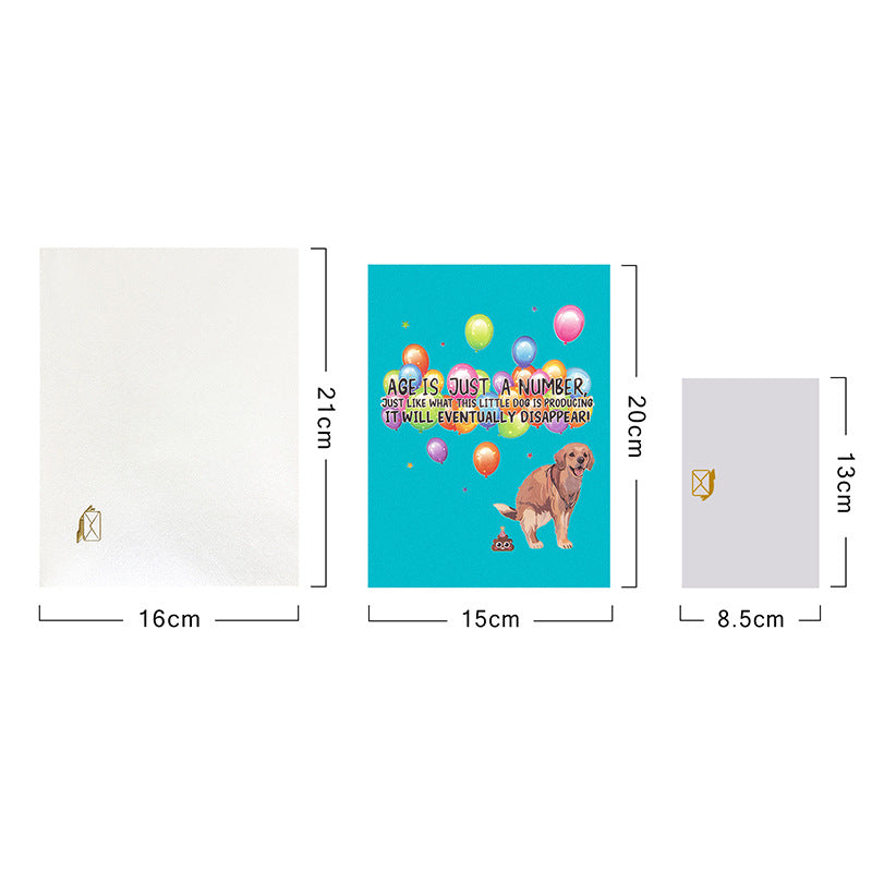 Funny Labrador 3D Birthday Cards Gift with Envelope Creative 3D Dog Greeting Card